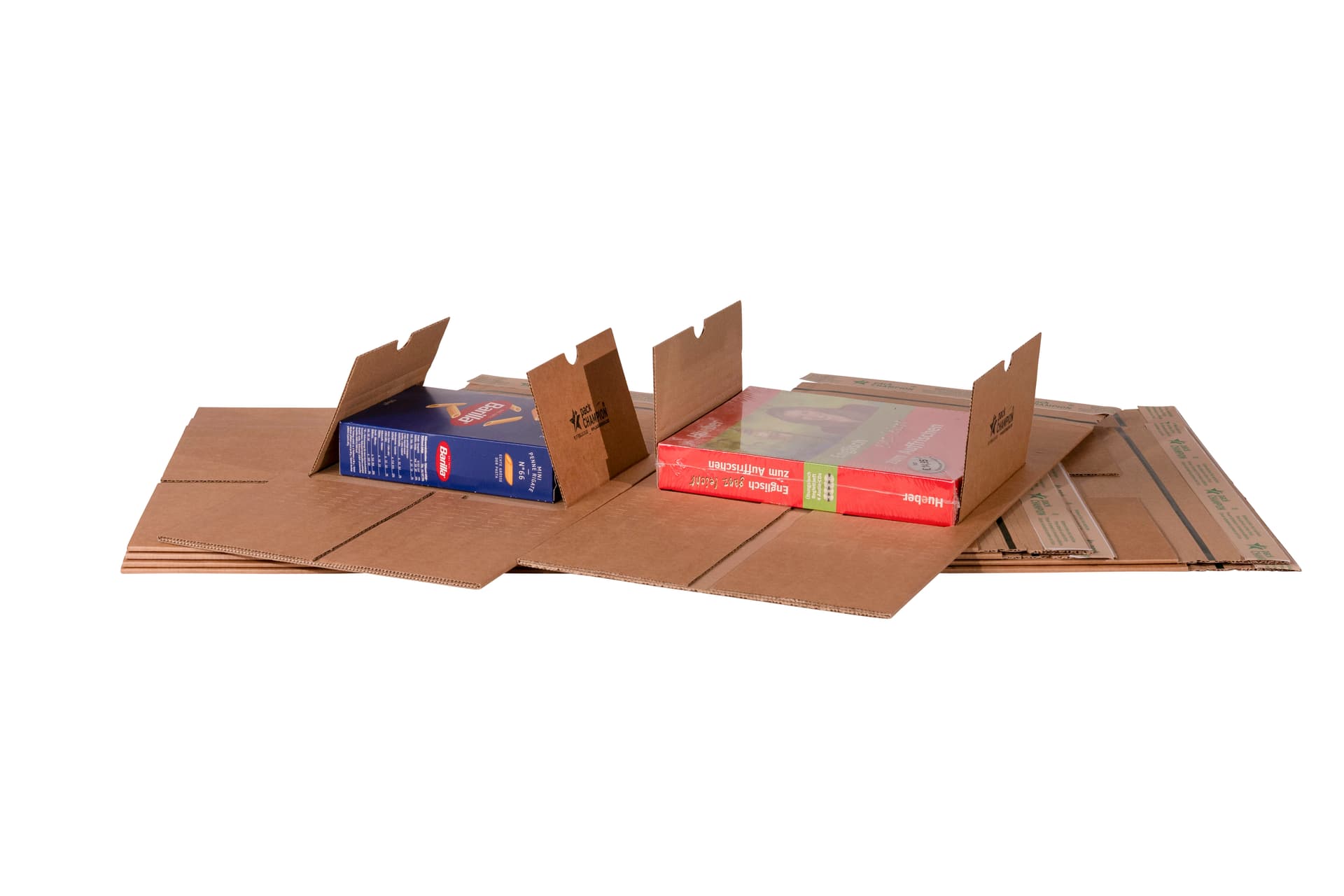 Wrap packaging, centre-loading